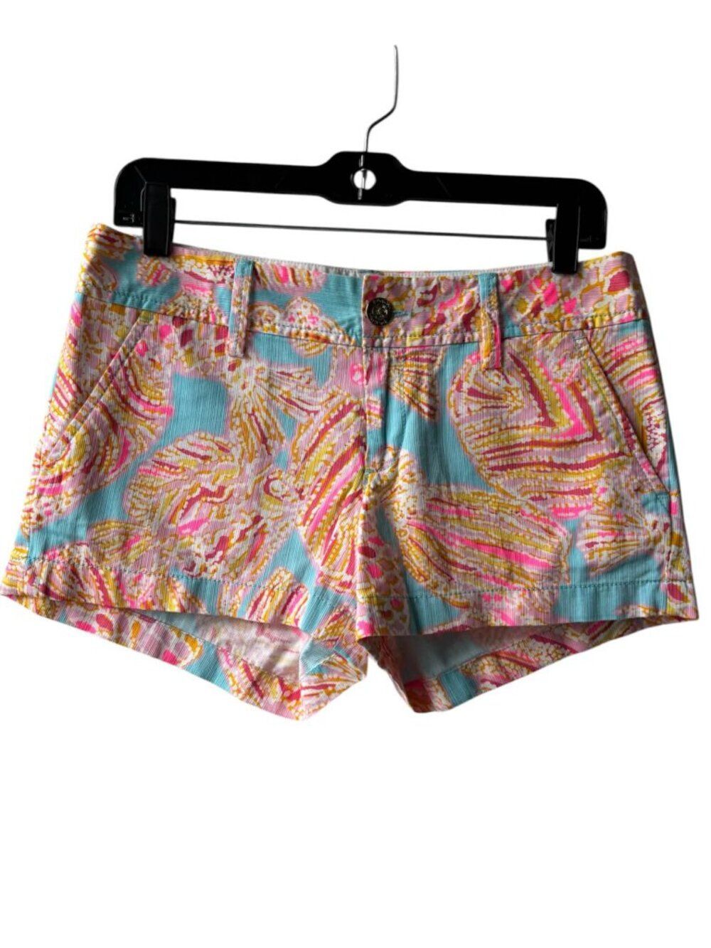 Size 2 Lilly Pulitzer Printed Shorts Pink Blue Resort Preppy Summer